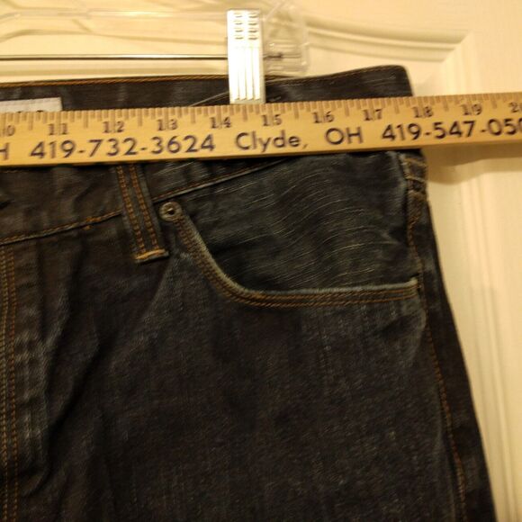 Express jeans mens 36x32 blue denim Rocco slim fit skinny jeans cotton dark wash - Picture 4 of 10